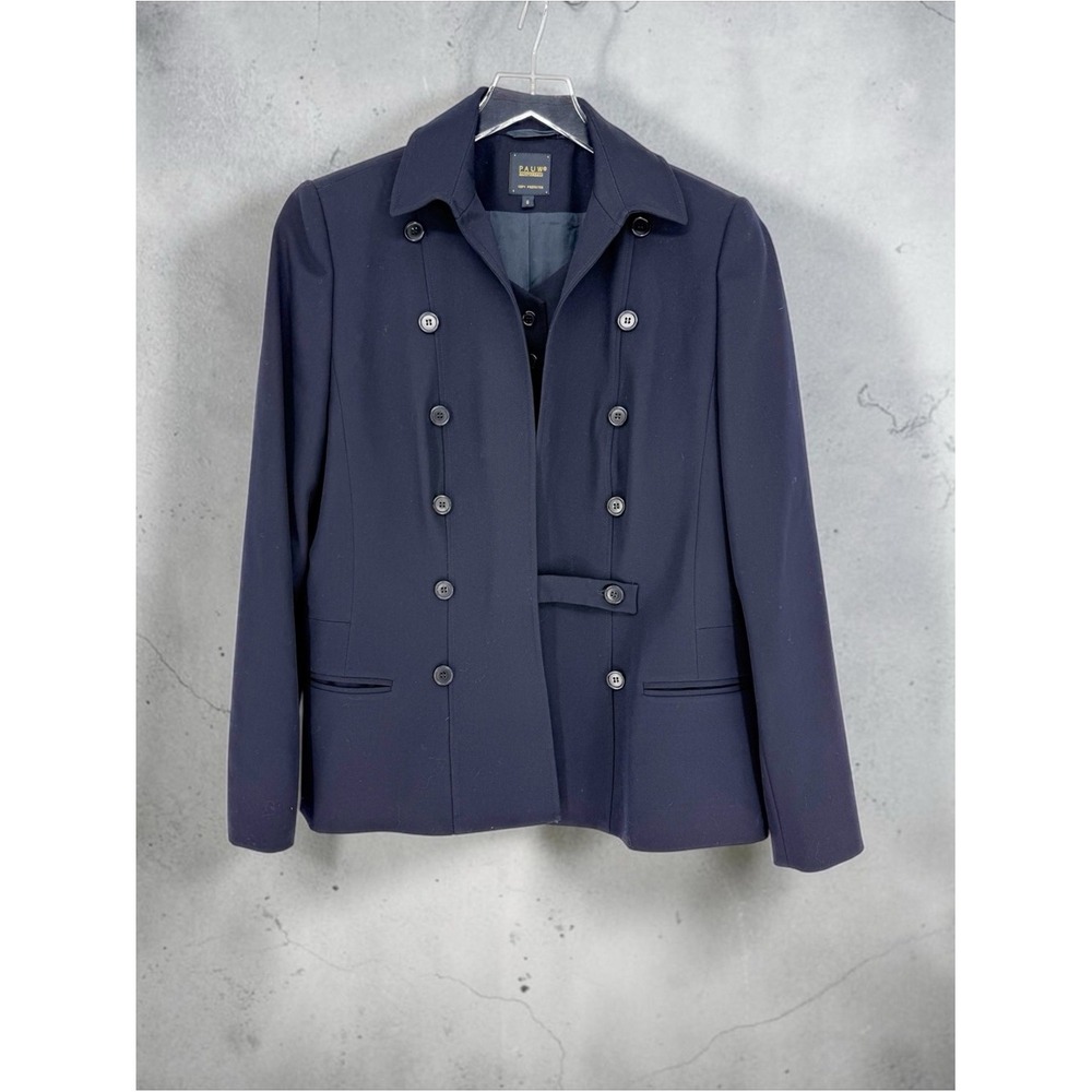 PAUW Amsterdam Wool Blazer with Attached Vest Women's 6 Blue Quiet Luxury